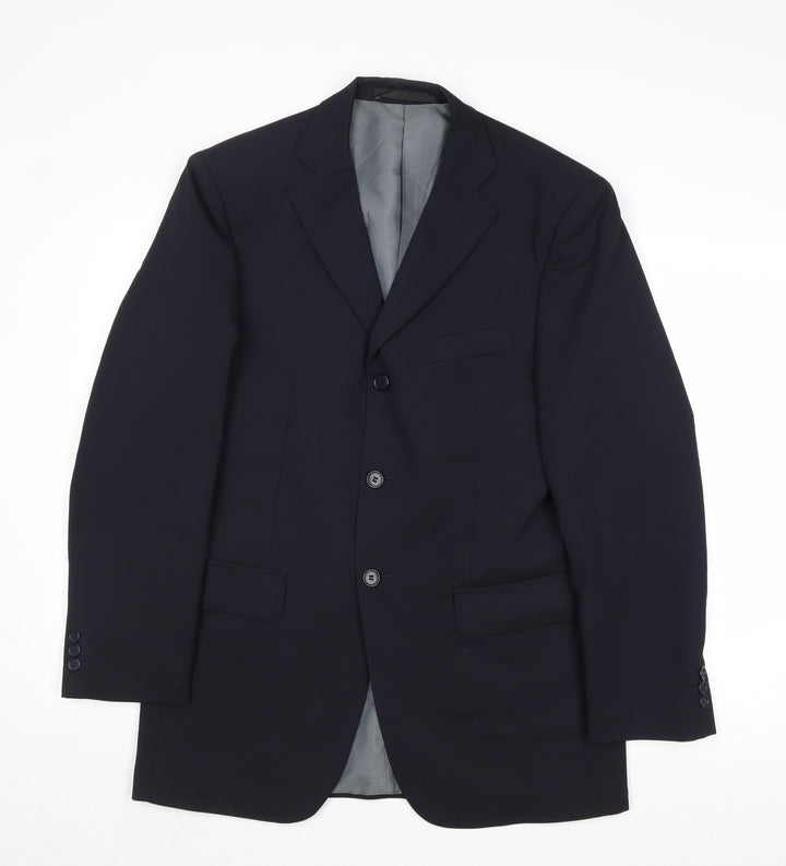 Marks and Spencer Mens Blue Polyester Jacket Suit Jacket Size 38 Regular
