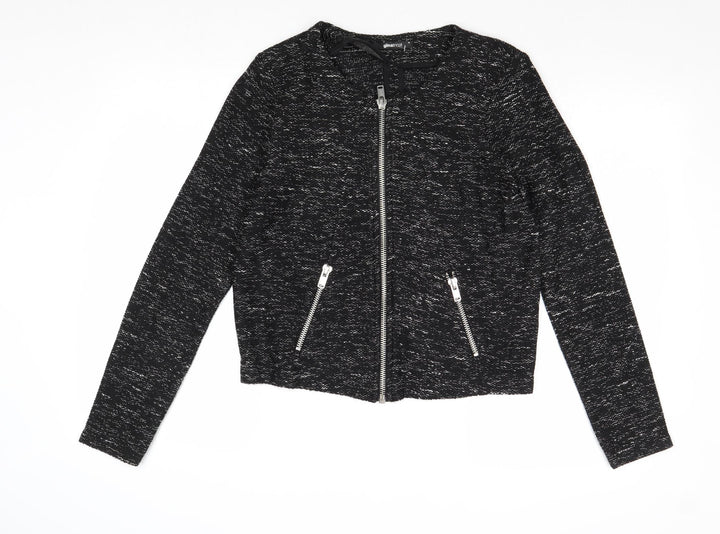 Gina Tricot Womens Black Jacket Blazer Size M Zip
