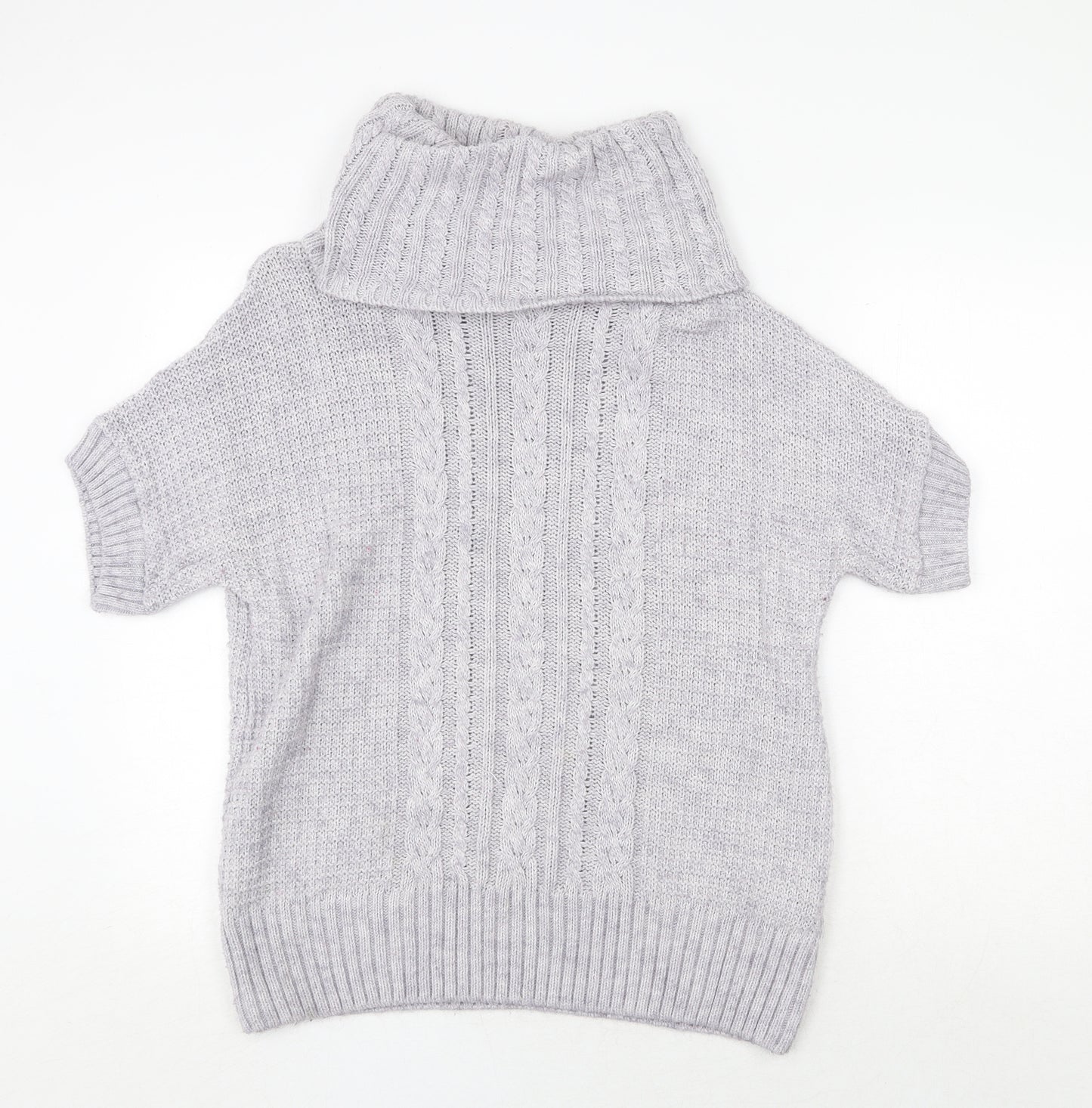 Dorothy Perkins Womens Grey Round Neck Acrylic Pullover Jumper Size 16