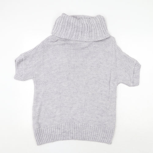 Dorothy Perkins Womens Grey Round Neck Acrylic Pullover Jumper Size 16