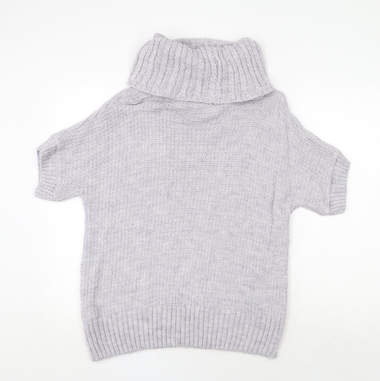 Dorothy Perkins Womens Grey Round Neck Acrylic Pullover Jumper Size 16