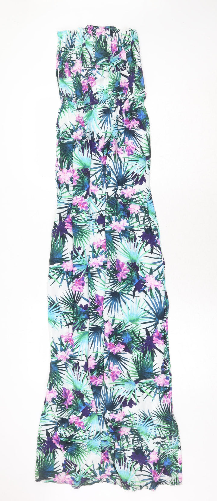 New Look Womens Green Floral Viscose Maxi Size 6 Square Neck Pullover