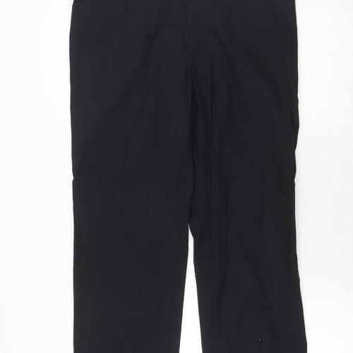 Betty Jackson Womens Black Cotton Dress Pants Trousers Size 14 Regular Zip