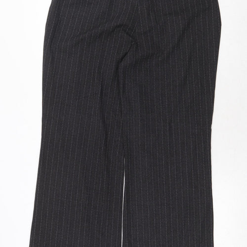 David Emmanuel Womens Grey Striped Polyester Dress Pants Trousers Size 14 Regular Zip