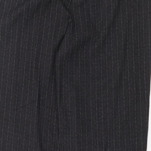 David Emmanuel Womens Grey Striped Polyester Dress Pants Trousers Size 14 Regular Zip