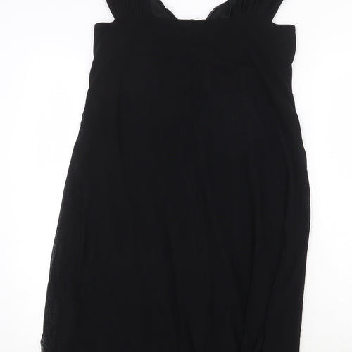 M&Co Womens Black Nylon Trapeze & Swing Size 12 Round Neck Pullover