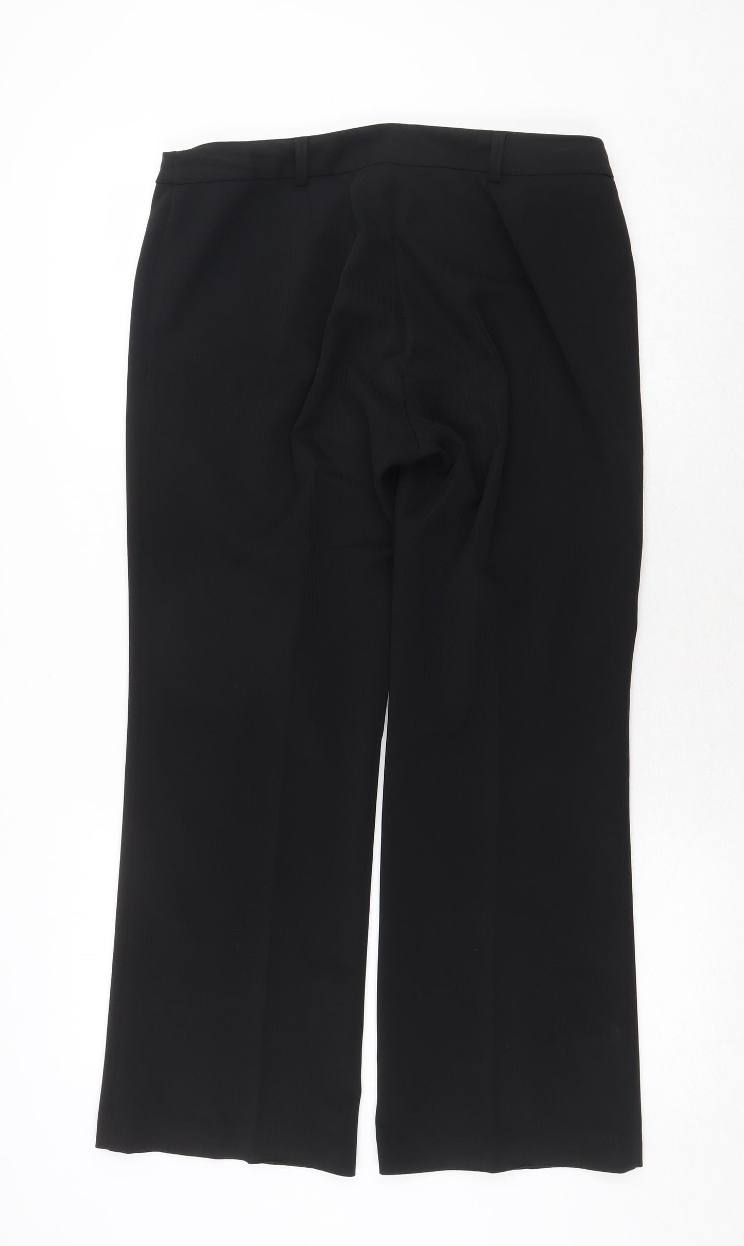 Dorothy Perkins Womens Black Polyester Trousers Size 12 Regular Zip