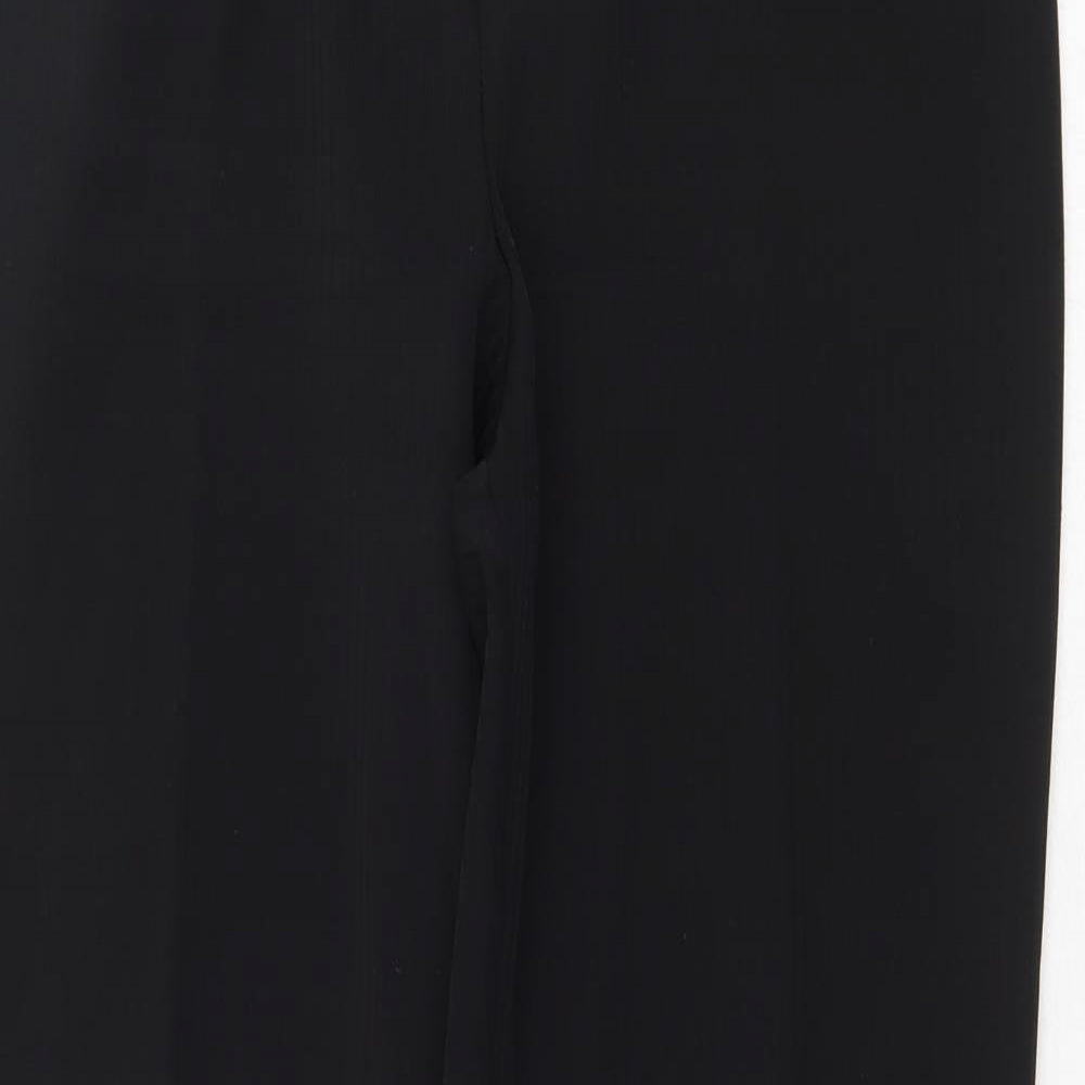 Dorothy Perkins Womens Black Polyester Trousers Size 12 Regular Zip