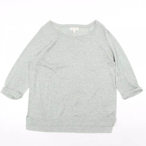 Monsoon Womens Green Boat Neck Viscose Pullover Jumper Size S
