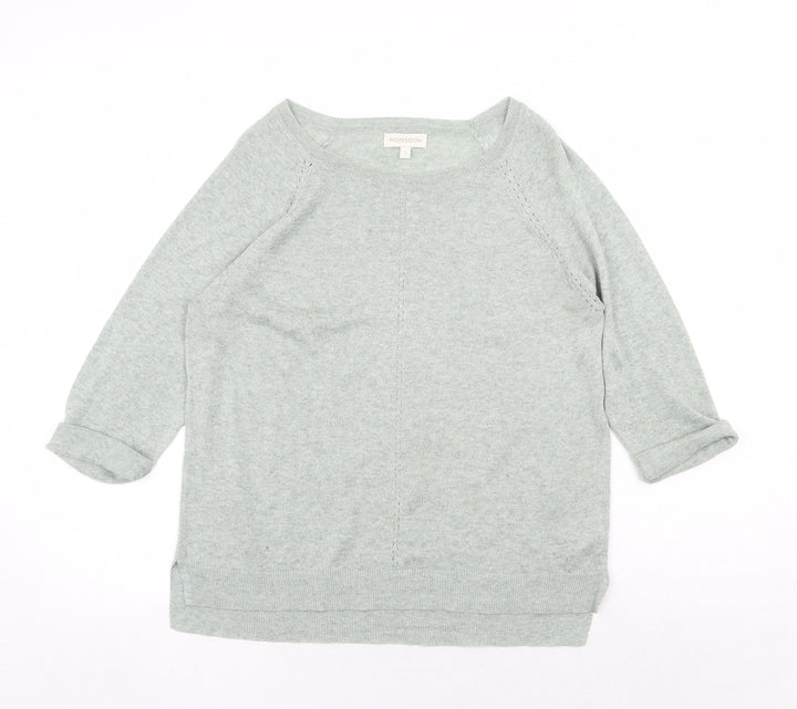 Monsoon Womens Green Boat Neck Viscose Pullover Jumper Size S