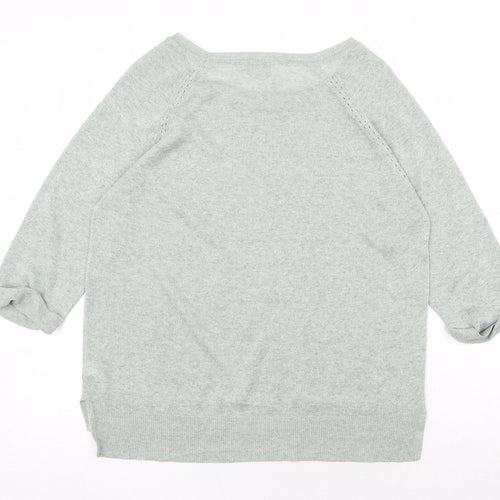 Monsoon Womens Green Boat Neck Viscose Pullover Jumper Size S