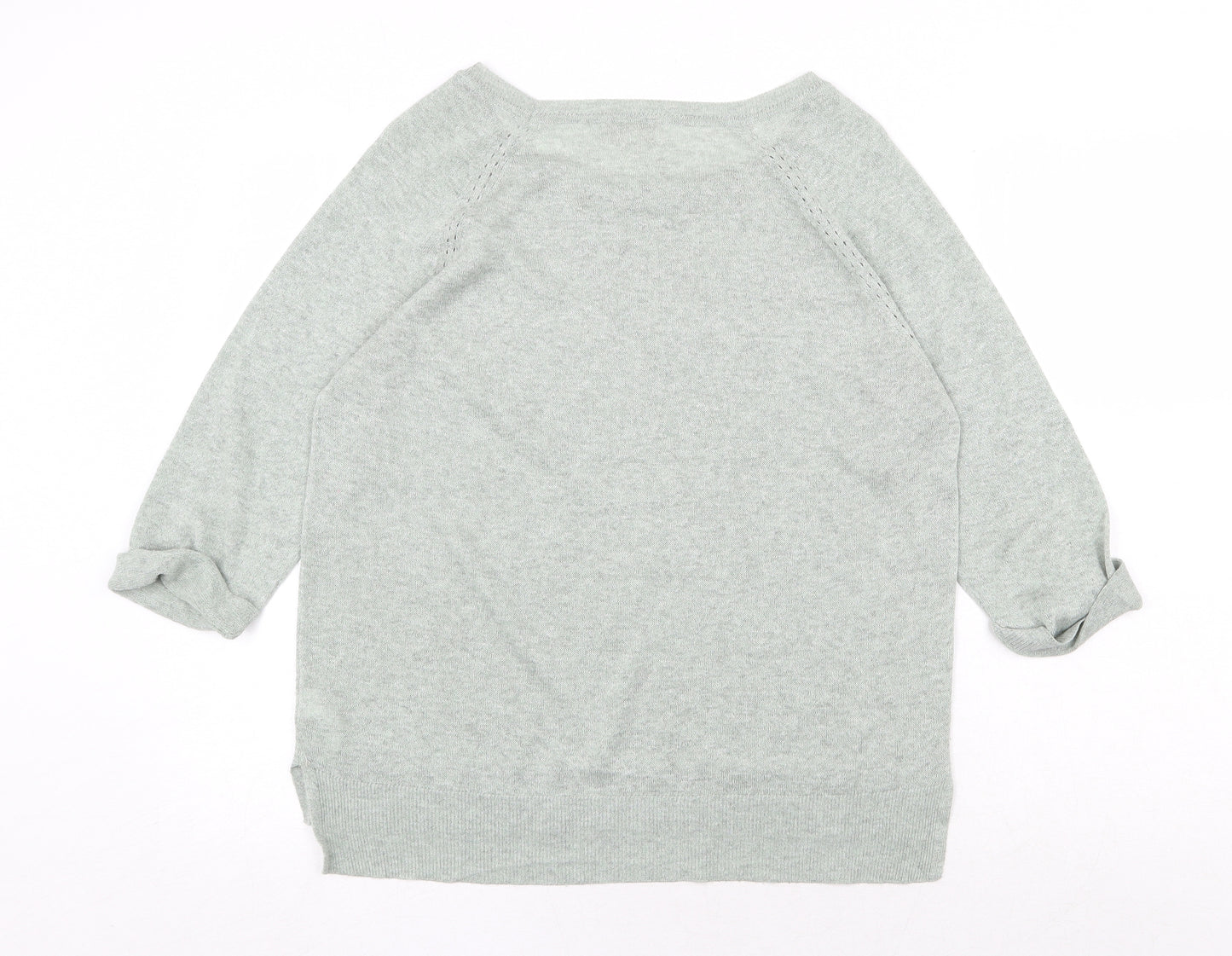 Monsoon Womens Green Boat Neck Viscose Pullover Jumper Size S