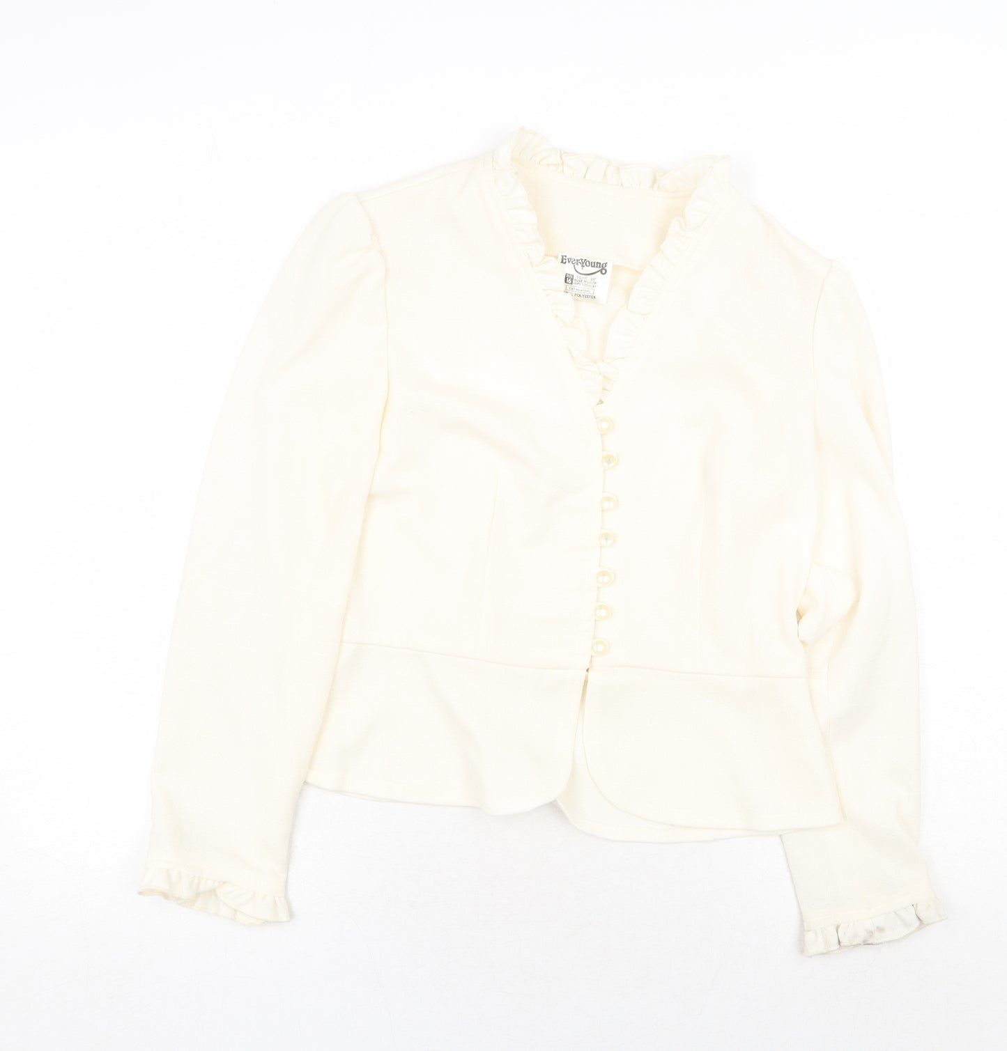 Ever Young Womens Ivory Jacket Blazer Size 16 Button