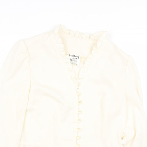 Ever Young Womens Ivory Jacket Blazer Size 16 Button