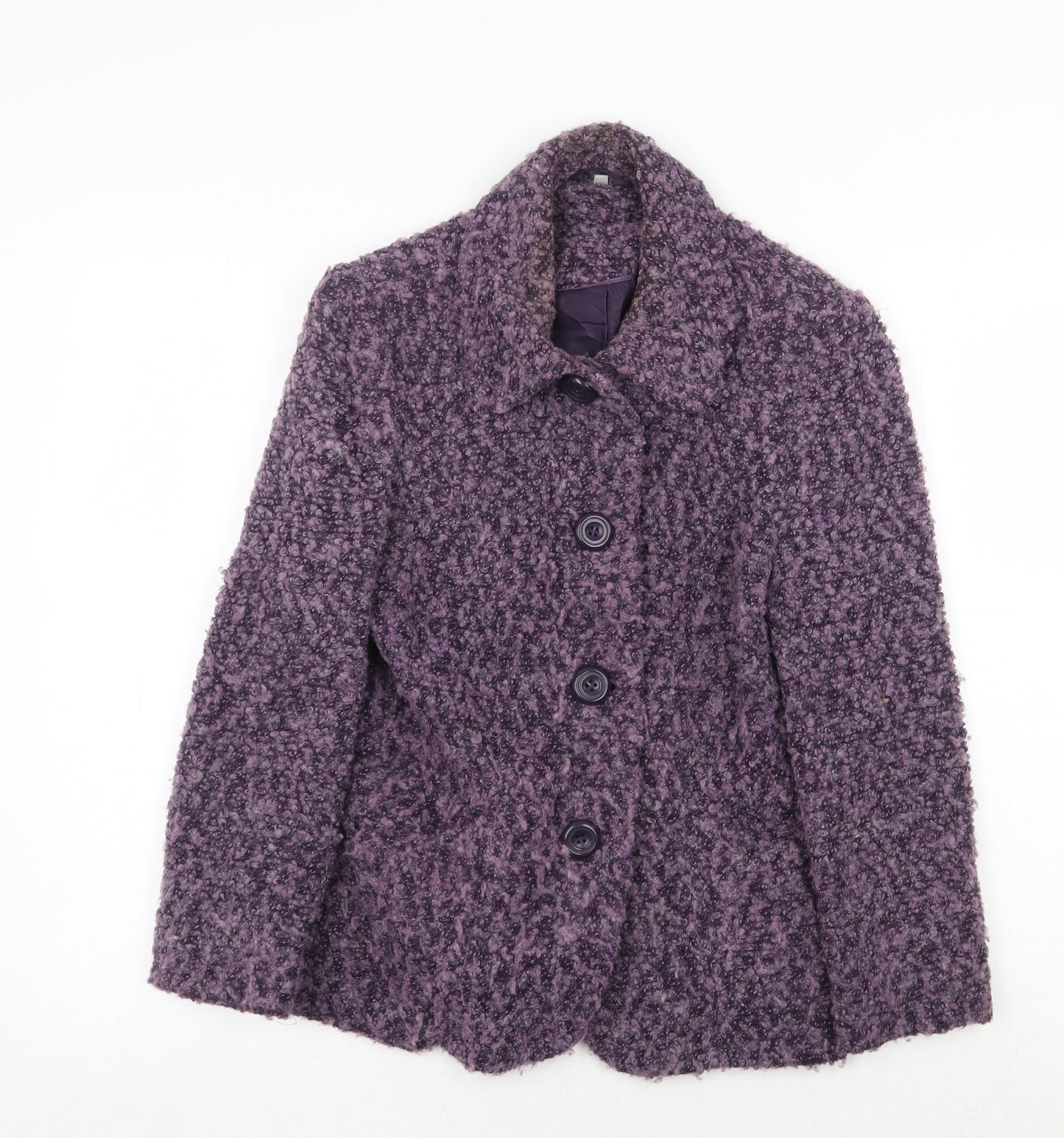EWM Womens Purple Jacket Blazer Size 10 Button
