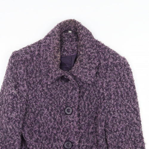 EWM Womens Purple Jacket Blazer Size 10 Button
