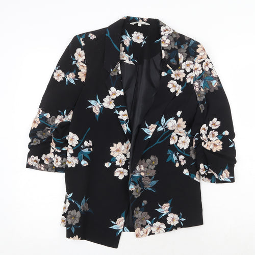 Peacocks Womens Black Floral Jacket Blazer Size 8
