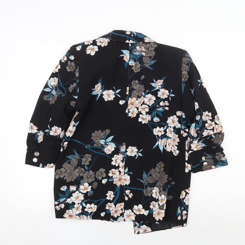 Peacocks Womens Black Floral Jacket Blazer Size 8