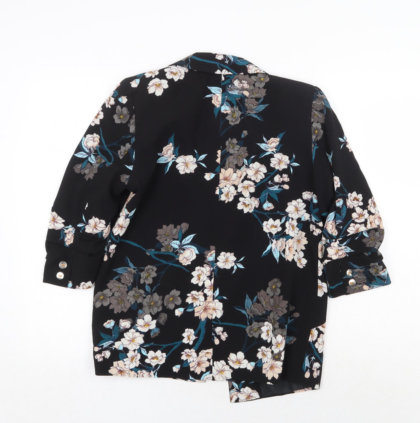 Peacocks Womens Black Floral Jacket Blazer Size 8