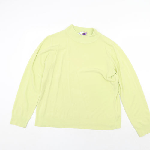 BHS Womens Green High Neck Acrylic Pullover Jumper Size 18