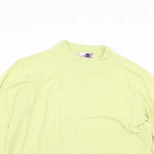 BHS Womens Green High Neck Acrylic Pullover Jumper Size 18