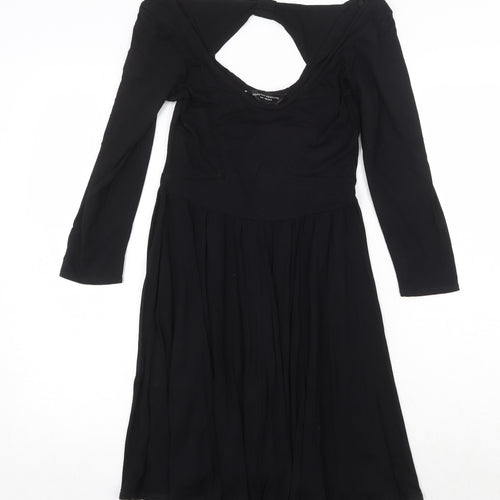 Dorothy Perkins Womens Black Viscose Trapeze & Swing Size 8 Scoop Neck Pullover