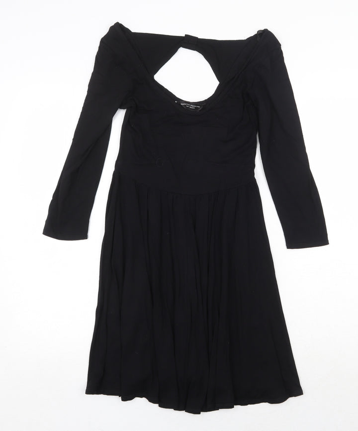 Dorothy Perkins Womens Black Viscose Trapeze & Swing Size 8 Scoop Neck Pullover