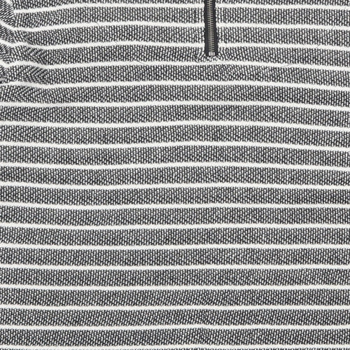 Marks and Spencer Womens Grey Striped Cotton Basic Blouse Size 12 Round Neck