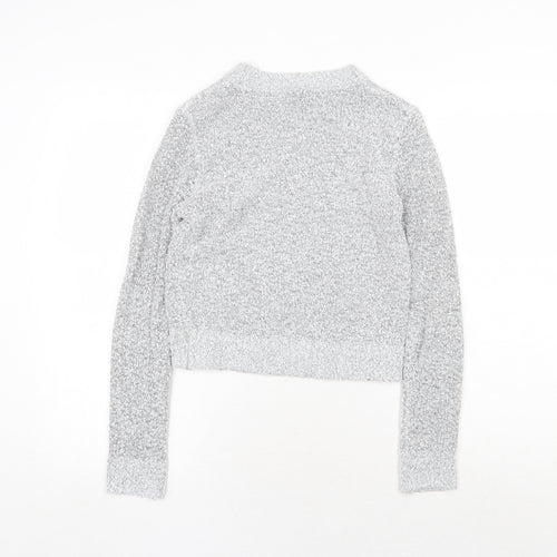 H&M Womens Grey Round Neck Acrylic Pullover Jumper Size XS
