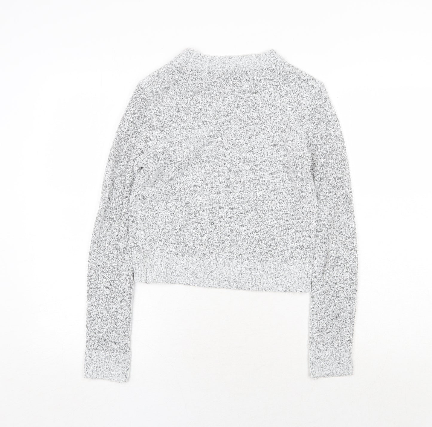 H&M Womens Grey Round Neck Acrylic Pullover Jumper Size XS
