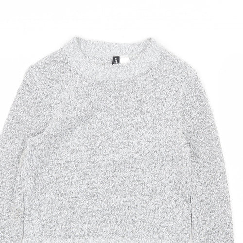 H&M Womens Grey Round Neck Acrylic Pullover Jumper Size XS