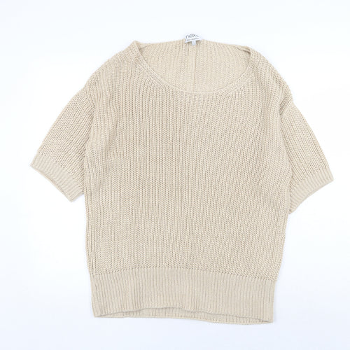 NEXT Womens Beige Scoop Neck Acrylic Pullover Jumper Size L