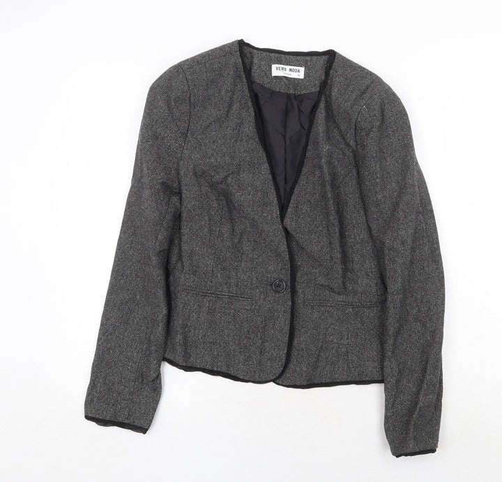 Vera Moda Womens Grey Jacket Blazer Size 12 Button