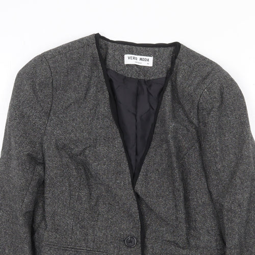 Vera Moda Womens Grey Jacket Blazer Size 12 Button