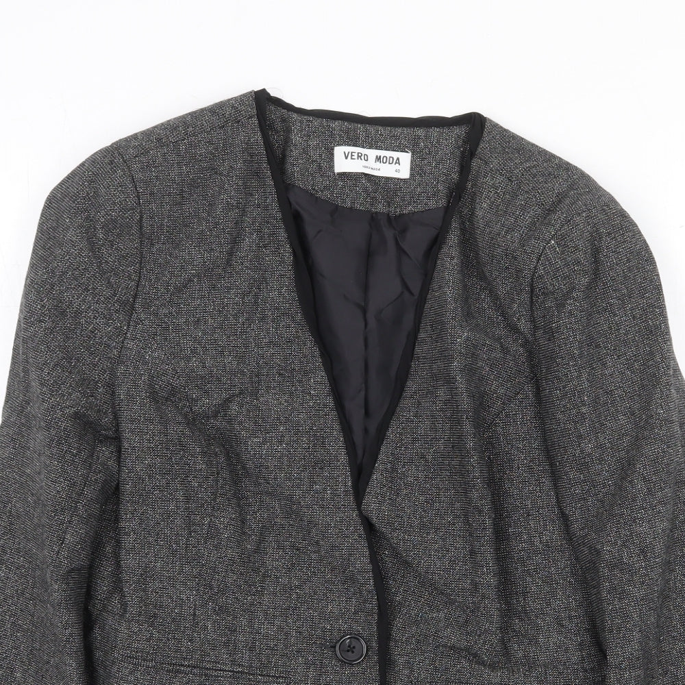 Vera Moda Womens Grey Jacket Blazer Size 12 Button