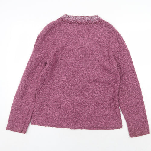 CASAMIA Womens Purple V-Neck Acrylic Pullover Jumper Size M