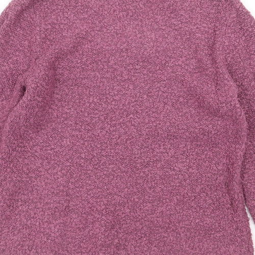 CASAMIA Womens Purple V-Neck Acrylic Pullover Jumper Size M