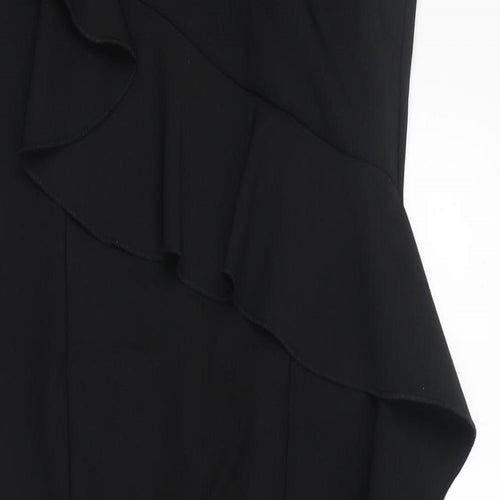 NEXT Womens Black Polyester A-Line Size 6 Round Neck Zip