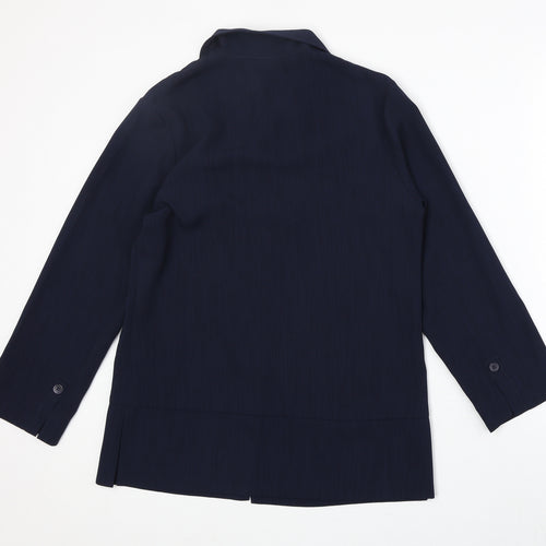Mackays Womens Blue Polyester Basic Button-Up Size 12 Collared