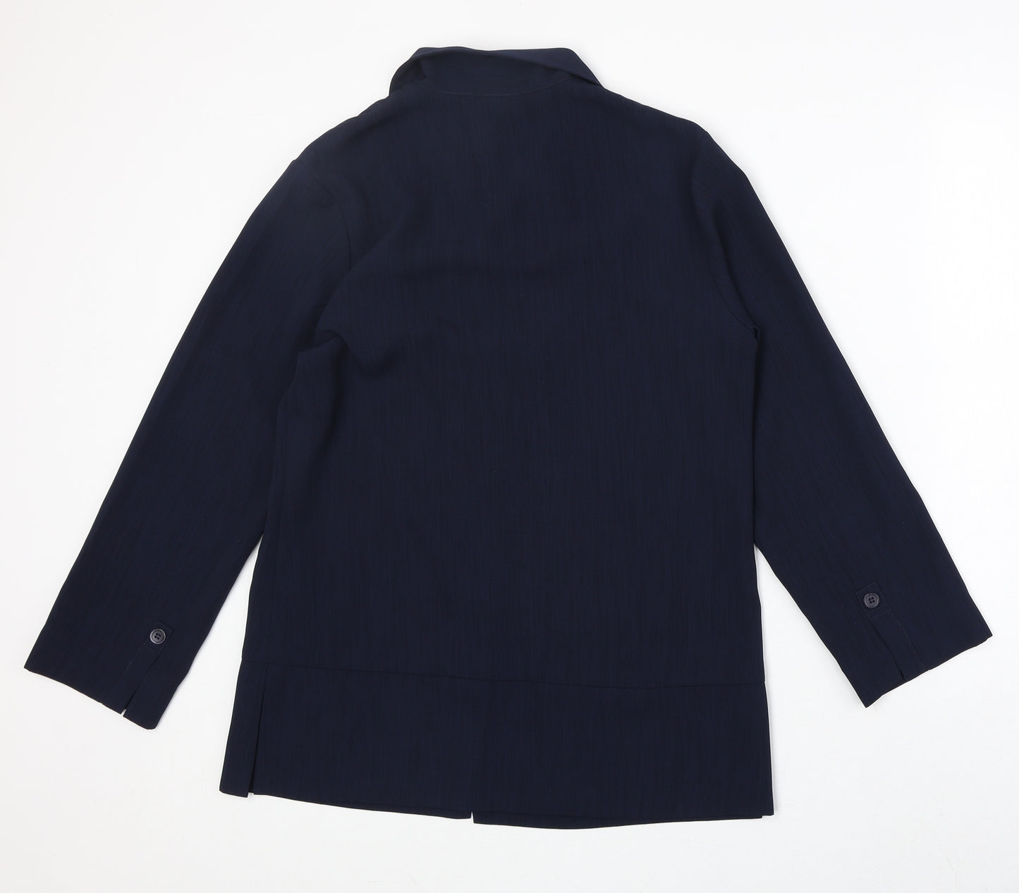 Mackays Womens Blue Polyester Basic Button-Up Size 12 Collared