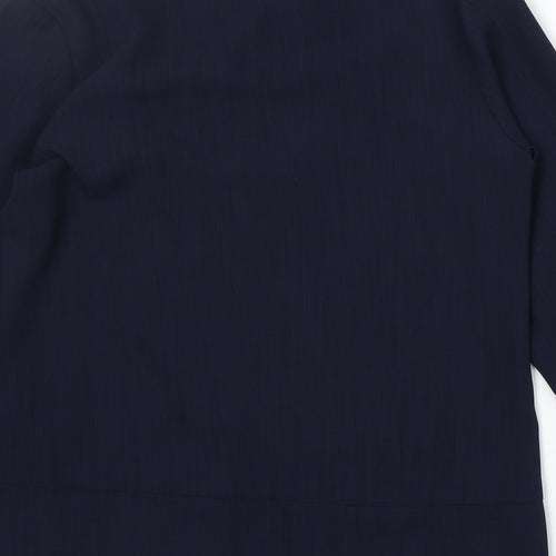 Mackays Womens Blue Polyester Basic Button-Up Size 12 Collared