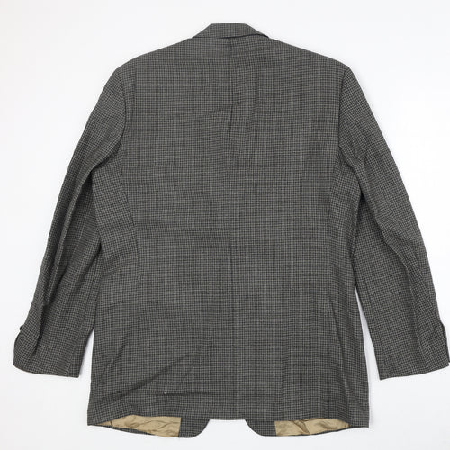The British Tailor Mens Grey Geometric Wool Jacket Suit Jacket Size 42 Regular