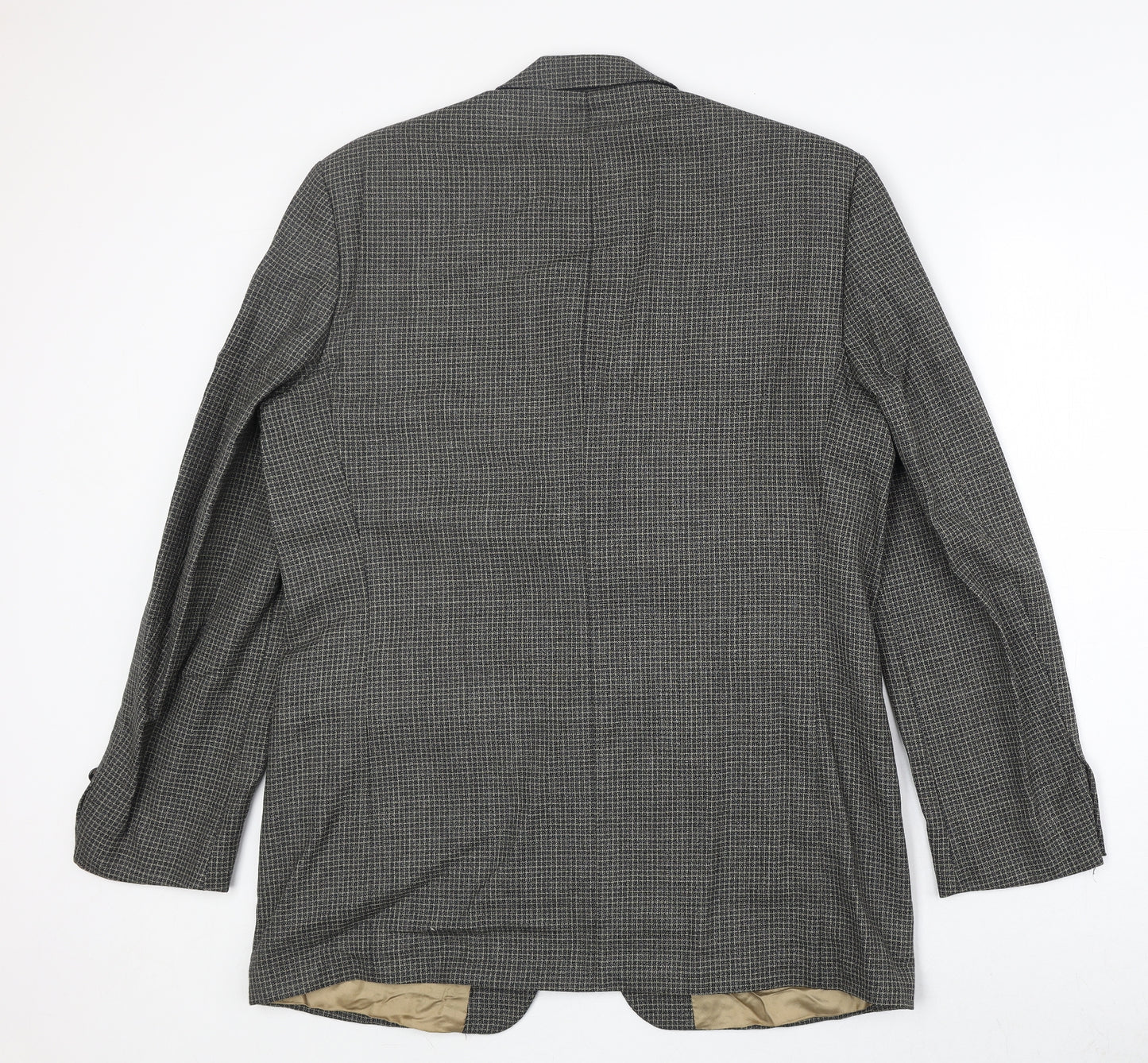 The British Tailor Mens Grey Geometric Wool Jacket Suit Jacket Size 42 Regular
