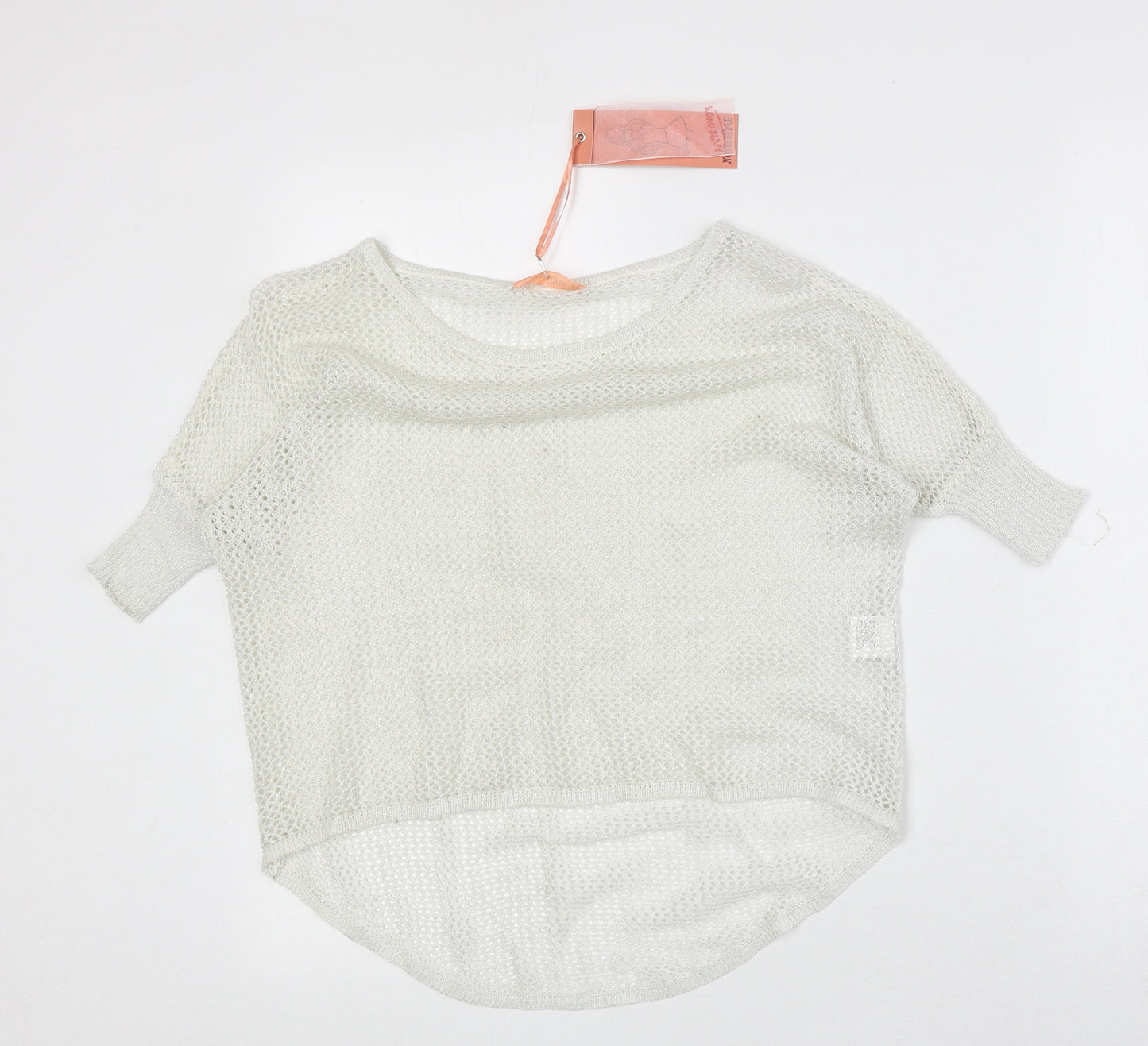 Novo Style Womens Ivory Round Neck Cotton Pullover Jumper Size 10