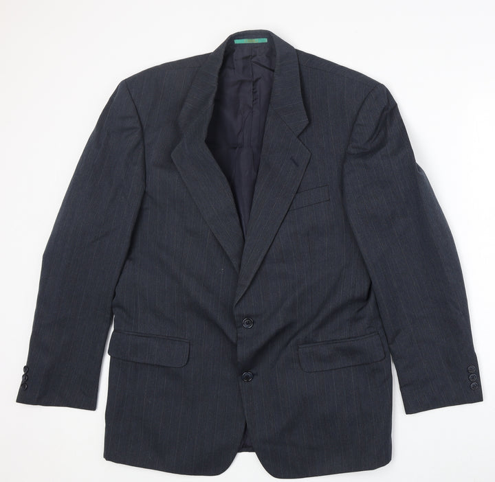 Canada Mens Blue Polyester Jacket Suit Jacket Size 40 Regular