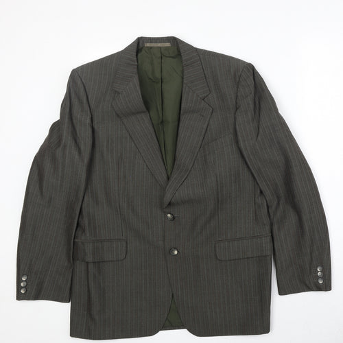 Odermark Mens Grey Striped Polyester Jacket Suit Jacket Size 42 Regular