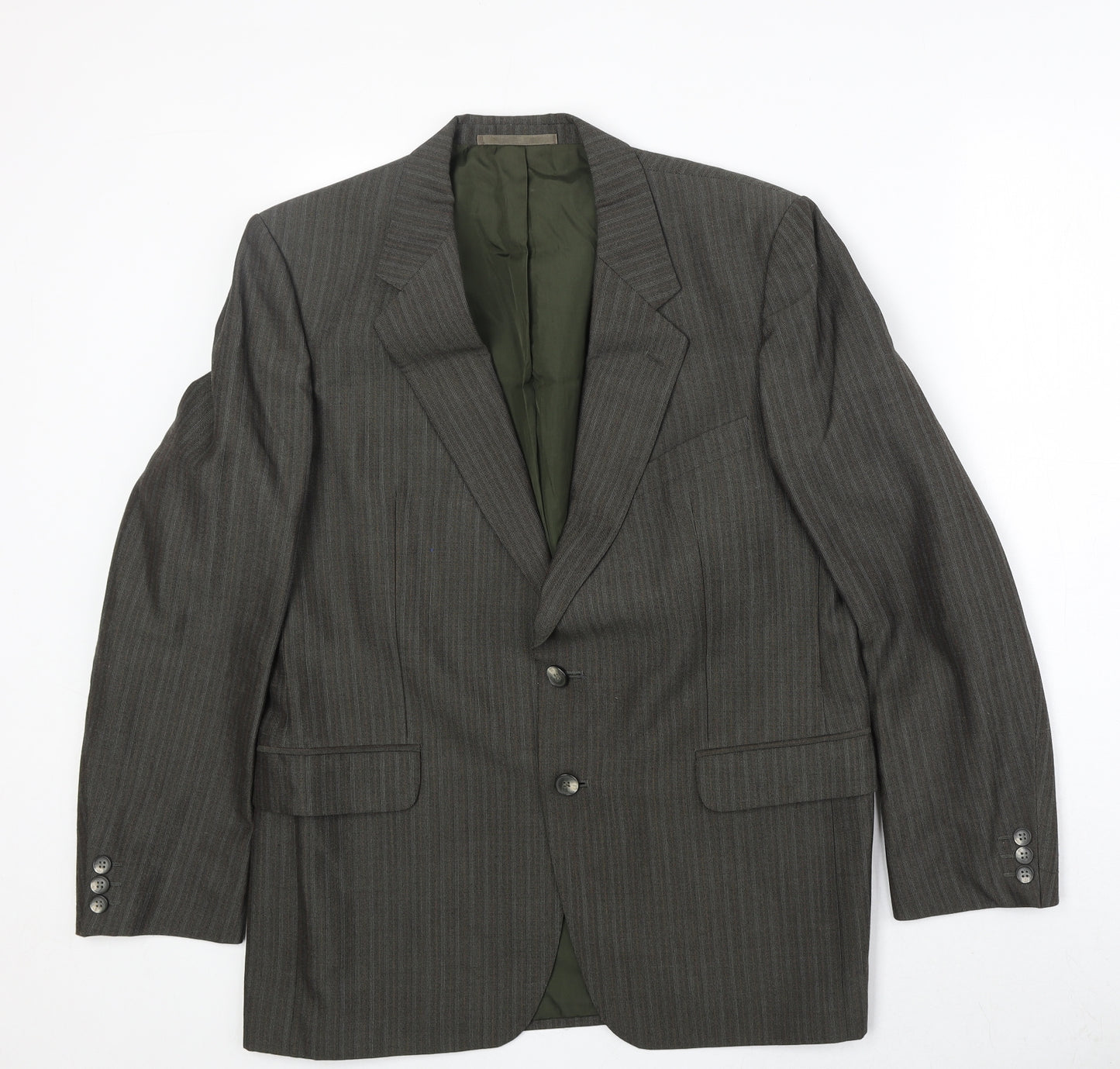 Odermark Mens Grey Striped Polyester Jacket Suit Jacket Size 42 Regular