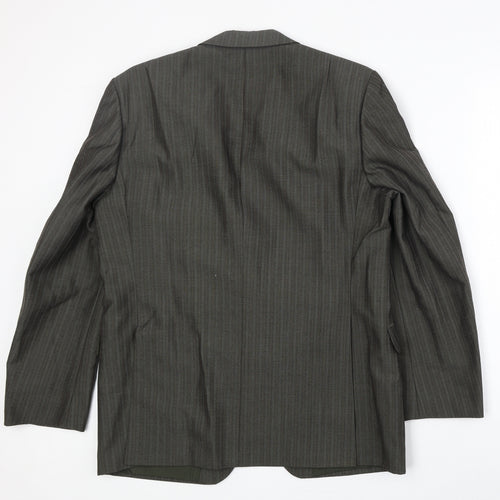 Odermark Mens Grey Striped Polyester Jacket Suit Jacket Size 42 Regular