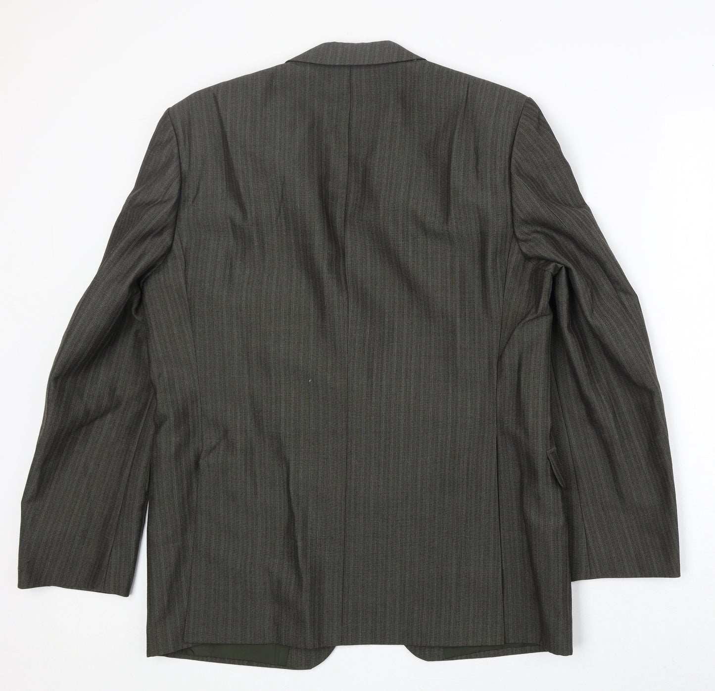 Odermark Mens Grey Striped Polyester Jacket Suit Jacket Size 42 Regular
