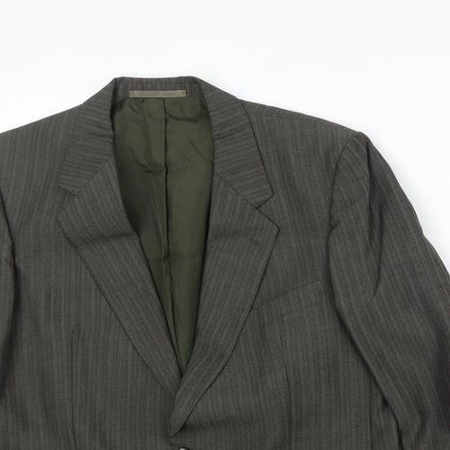 Odermark Mens Grey Striped Polyester Jacket Suit Jacket Size 42 Regular